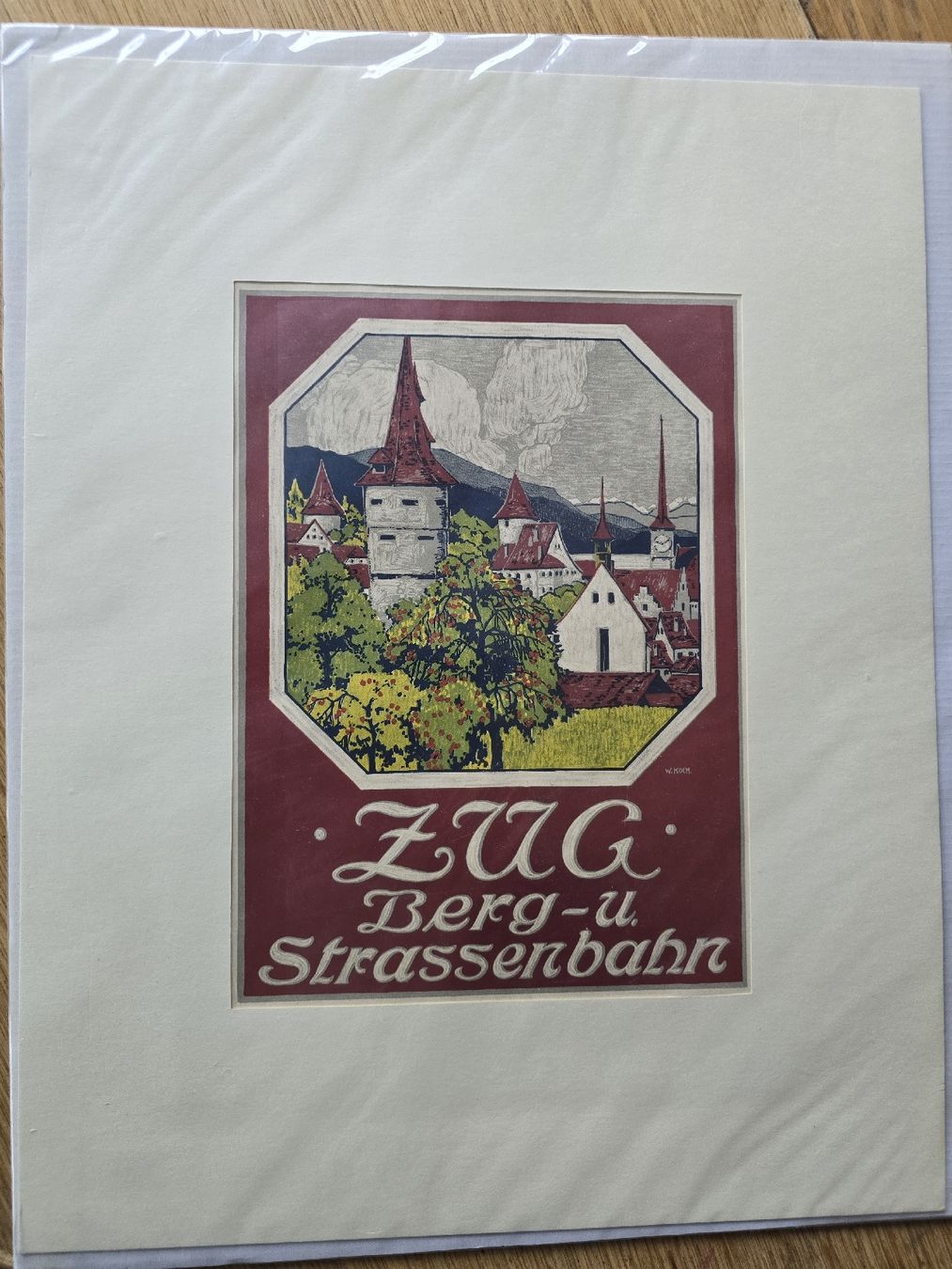 Poster & Bilder: antikes Plakat Zug Bergbahn – Gebraucht aus Hedingen von mickway