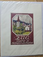antikes Plakat Zug Bergbahn