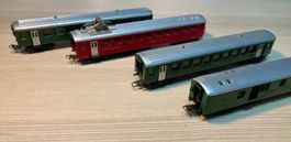 HAG H0 SBB Personen-Gepäck Speisewagen Set 4-teilig alt AC