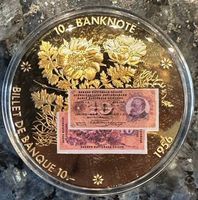 MEDAILLE der 10 Franken Banknote Schweiz 1956