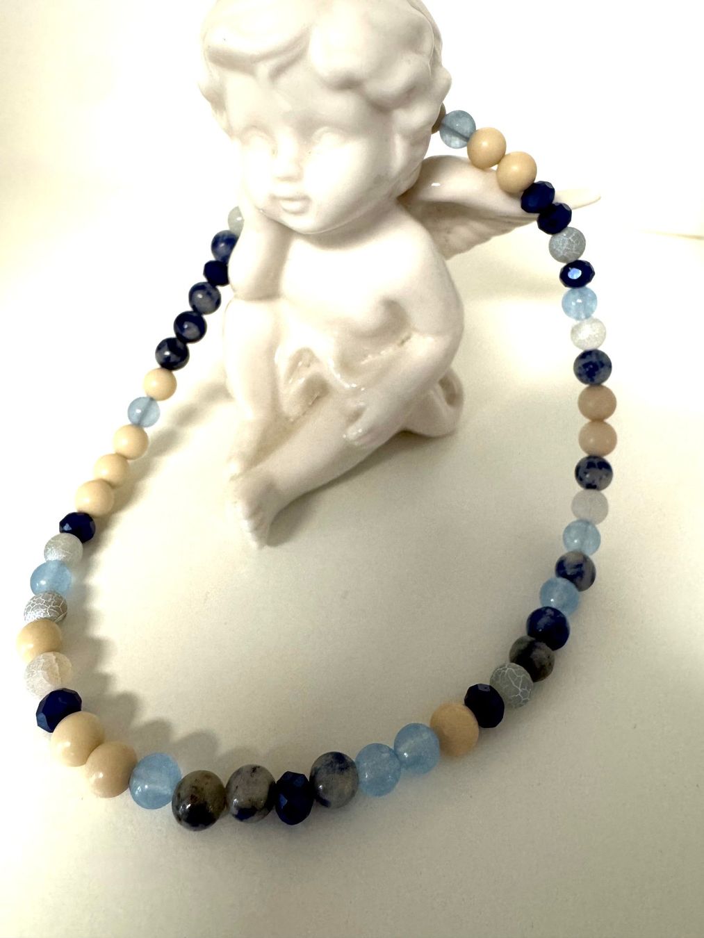 Catenine: Kinderkette /Sodalith, Achat, Kunststein – Nuovo (secondo la descrizione) da Biberist venduto da tl-schmuck