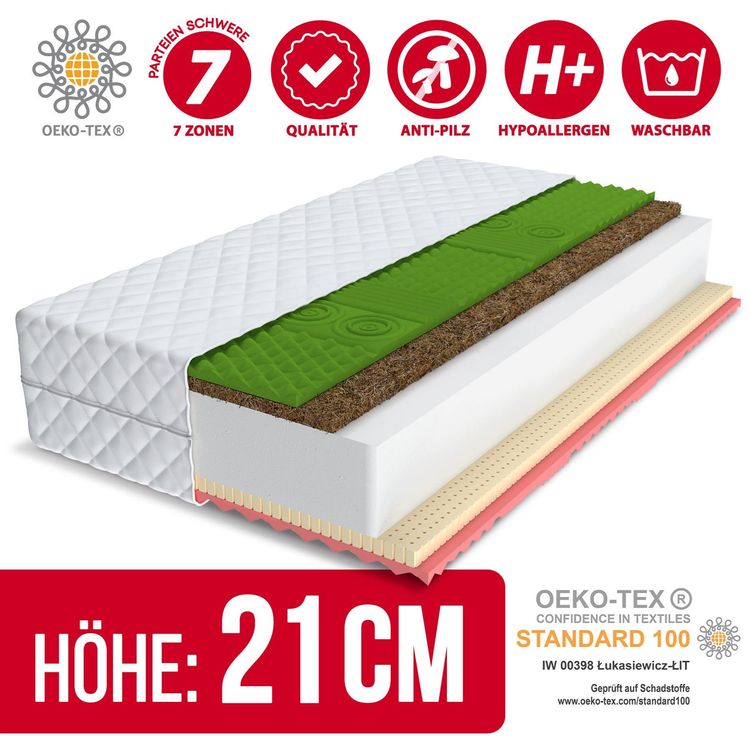 Matratzen: Matratze 140x200 SAVONA - H3/H4 - 21cm – Neu und originalverpackt aus Wallenwil von toesstal-vertrieb