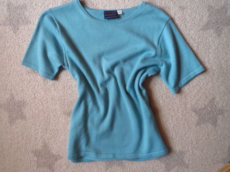 NEUWERTIGER BIAGGINI Damen Kurzarm Pullover L m. Merinowolle