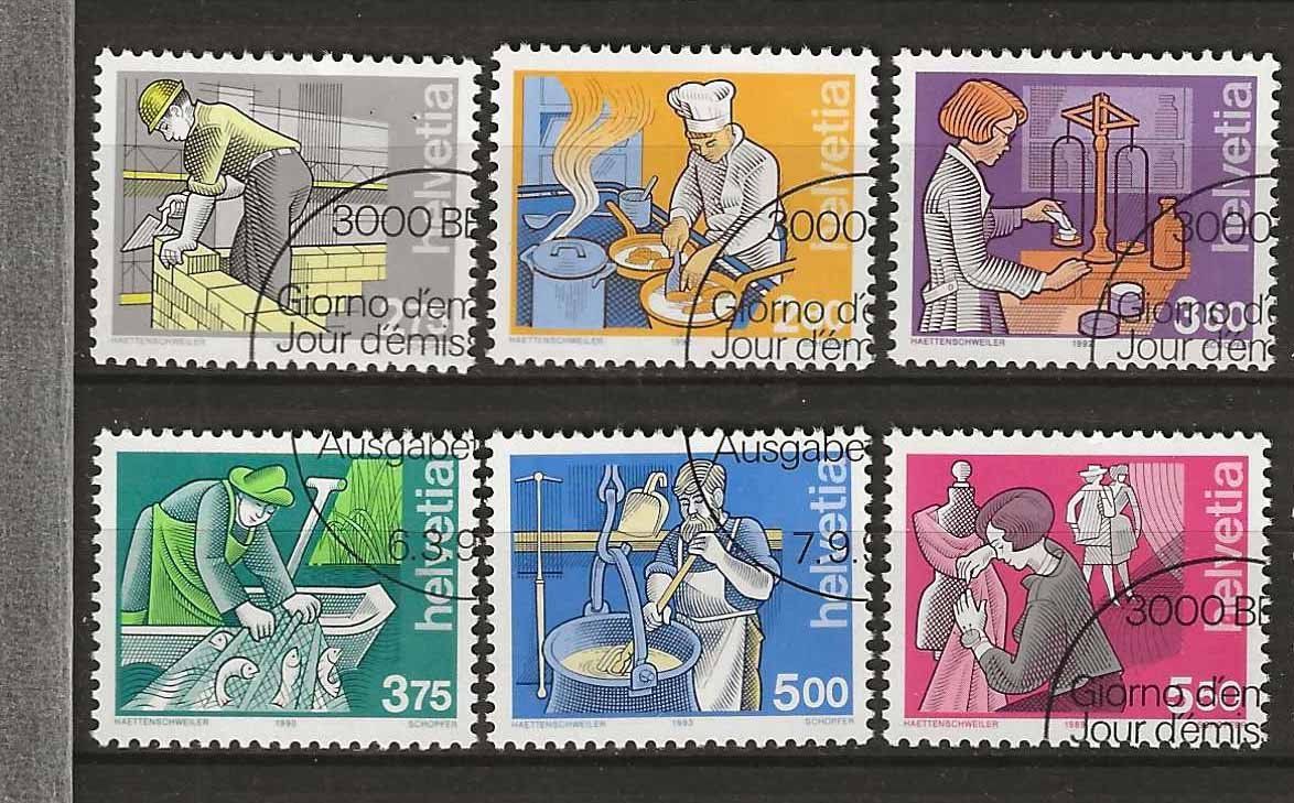 Alle Briefmarken: M0821 - Hommes et professions – Gebraucht aus Trélex von Phil_Albert
