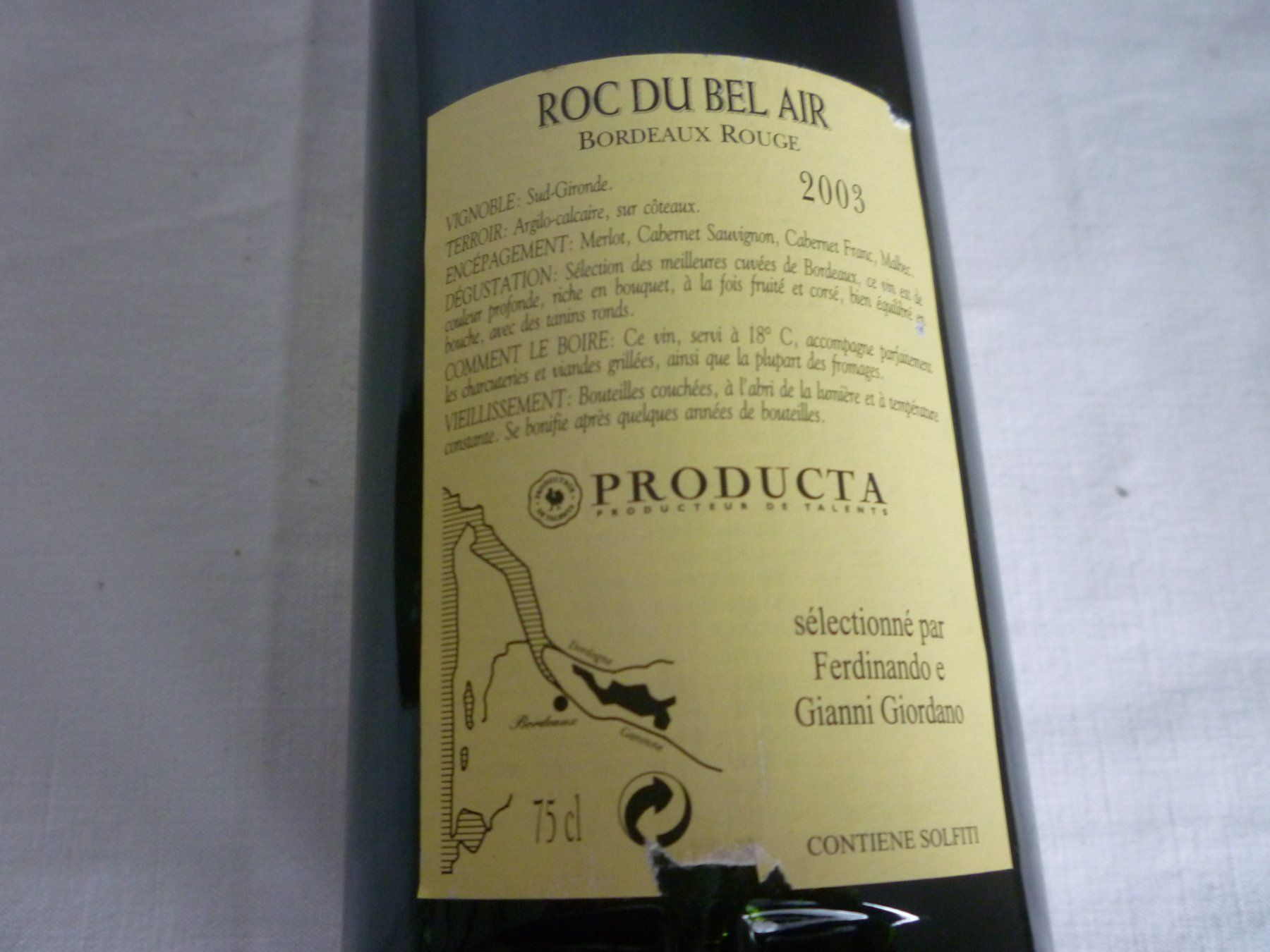 Vino: Roc Du Bel Air Reserve 2003 – Usato da Langnau am Albis venduto da Molosser 2