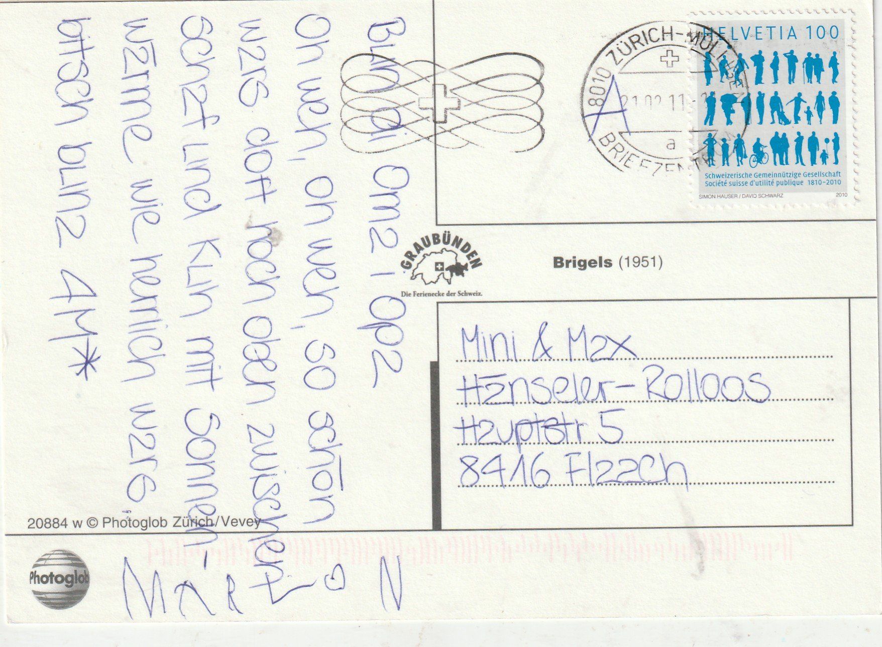 Cartoline postali: Breil - Brigels damals – Usato da Lumbrein venduto da made02 1