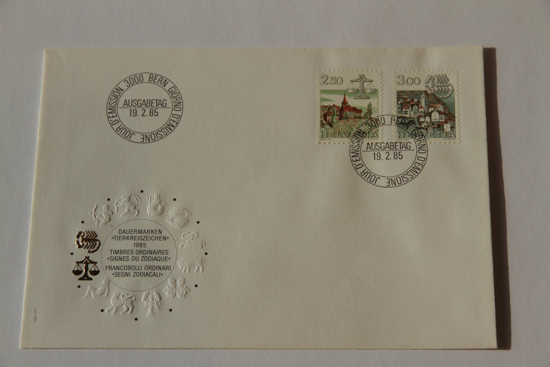 Tutti i francobolli: FDC, Ersttagsbrief, Tierkreiszeichen, 19.2.1985 – Nuovo (secondo la descrizione) da Nesselnbach venduto da ubourson
