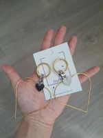 Neue Ohrringe mit Herz Anhänger, Gold und Silber Look!
