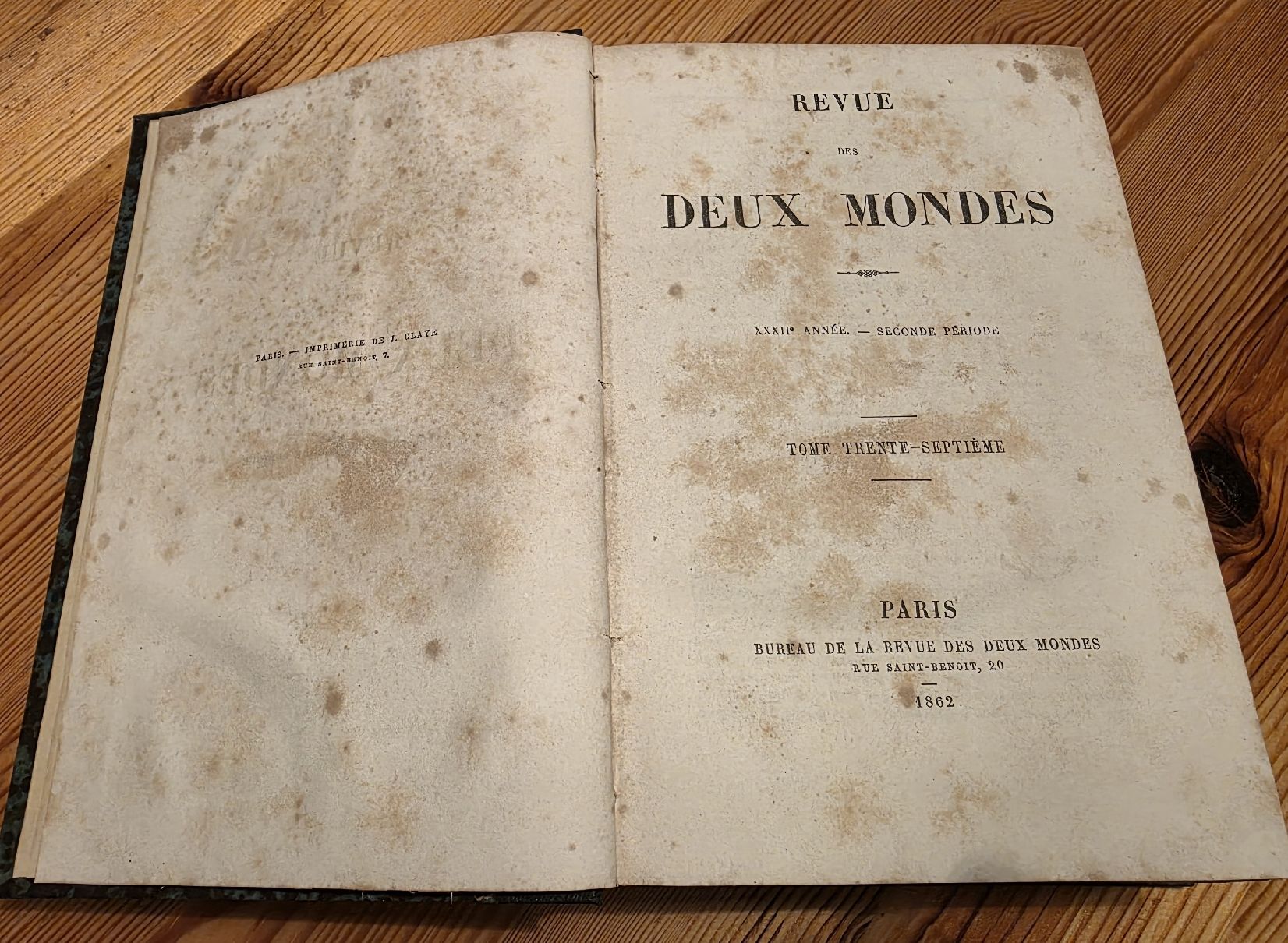 Libri: Revue des Deux Mondes 1862 – Usato da Bern venduto da phb_92q9 1