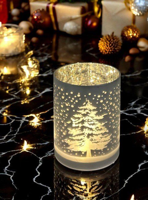 Tutte le decorazioni: LED Windlicht Glas Silber mit 10LED 15 cm – Nuovo e nell'imballaggio originale da Oensingen venduto da Liquidations-Shop 2