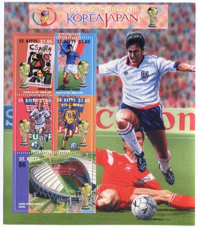 Alle Briefmarken: Block "Fussball". St. Kitts – Neu und originalverpackt aus Basel von Butsch5
