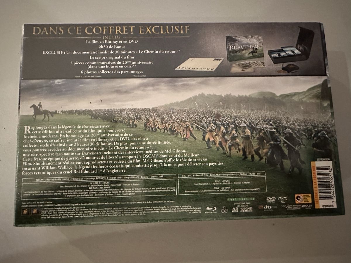 Tutti i DVDs: Braveheart Coffret Exclusif Blu-ray NEUF – Nuovo e nell'imballaggio originale da Vordemwald venduto da MoviesAndGames 2