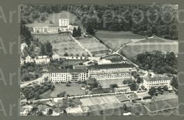 AK sw Biel BE Bezirksspital, Flugbild, Swissair ≈ 1962