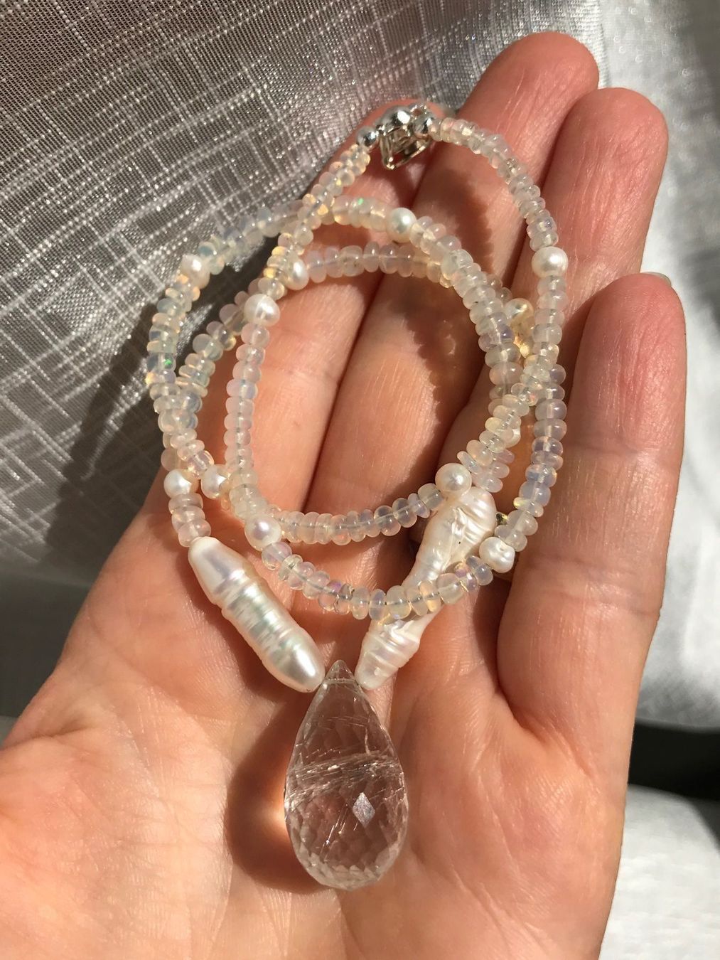 Ketten: Opal, Rutilquarz, Keshiperlen Kette NEU – Neu (gemäss Beschreibung) aus Basel von Chili007 6