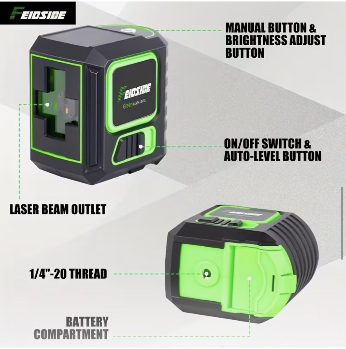 Tutti gli attrezzi: Livella laser verde FEIDSIDE, autolivellante – Nuovo e nell'imballaggio originale da Novazzano venduto da GioStore 3