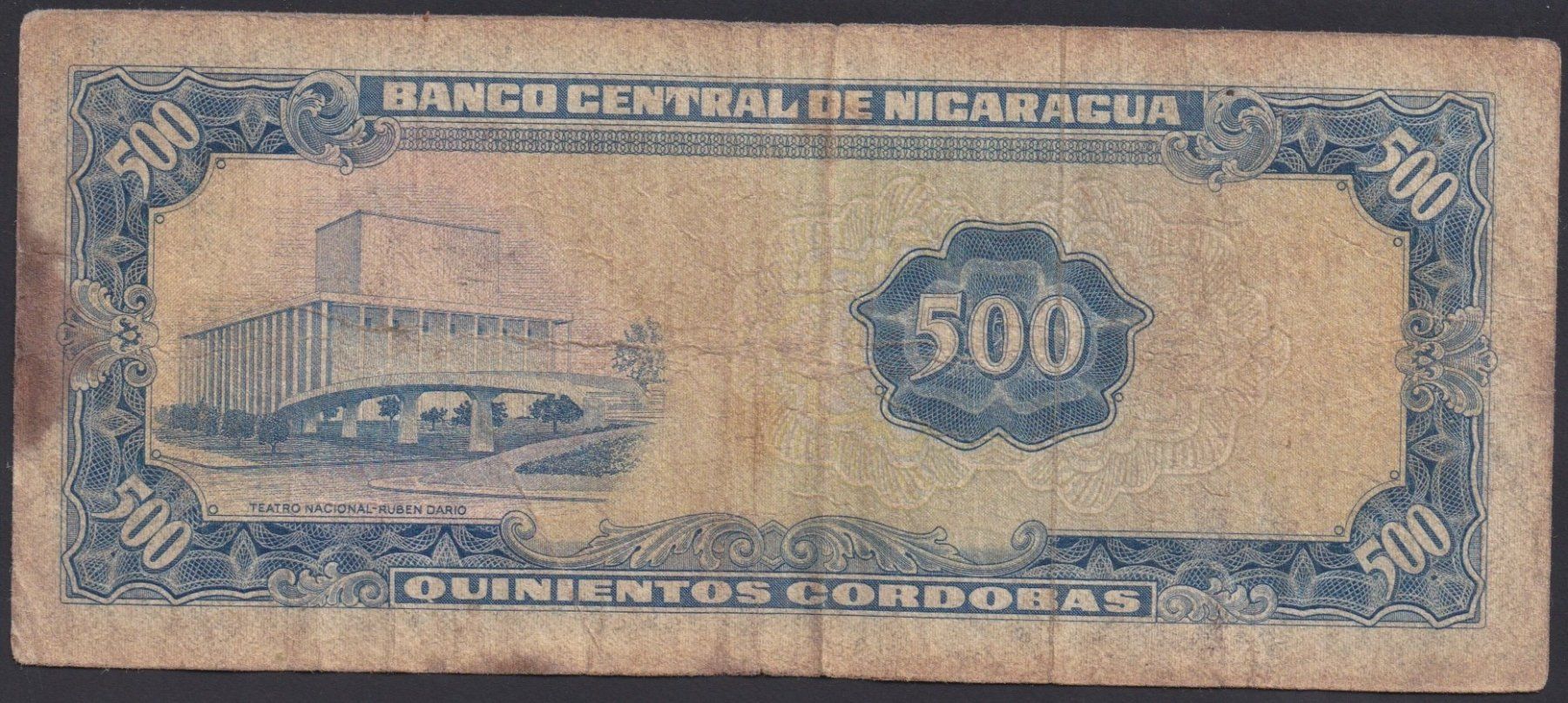 Banconote: Nicaragua 500 Cordobas 1979 – Usato da Brugg AG venduto da banknoten_muesli 1