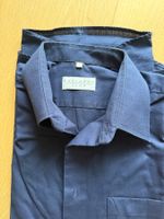Chemise bleu marine à manches courtes, Homme L 100% coton