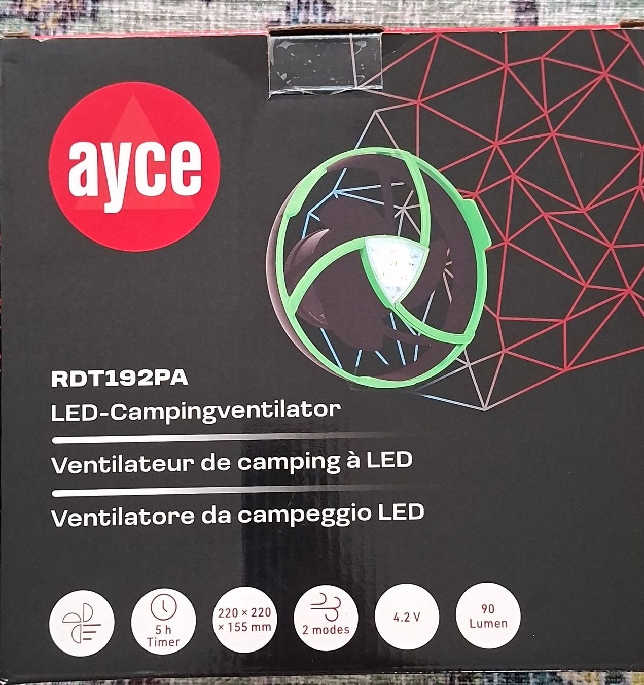 Ventilatoren: LED Campingventilator RDT192PA Ayce neu – Neu und originalverpackt aus Biel/Bienne von Saalso