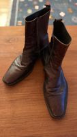 Italienische Leder Stiefeletten Braun – Gr. 44 – Made in Ita