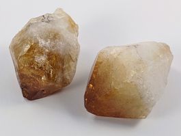 Citrin Kristall 2Stk. (gebrannt) ca.5,6cm, 140 Gramm