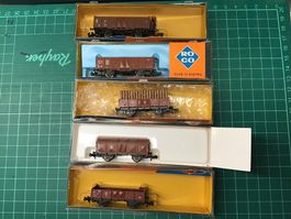 Roco N-Spur Gueterwagen Set, 5 Stueck