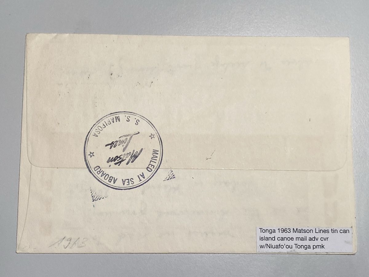 Alle Briefmarken: Tonga 1963, Matson Lines Tin Can Cance Briefumschlag – Gebraucht aus Küssnacht a. Rigi von Unique-Valuable 1