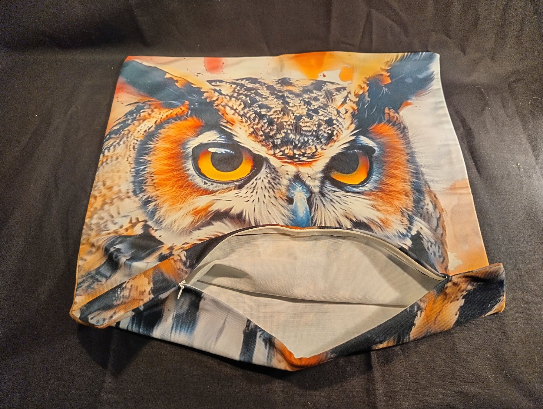 Kissenbezug Eule, 45 x 45cm, Reissverschluss (Neu (gemäss Beschreibung ...