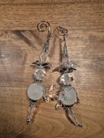 2 Christbaumspitzen Glas Silber Optik Weihnachtsbaum Deko