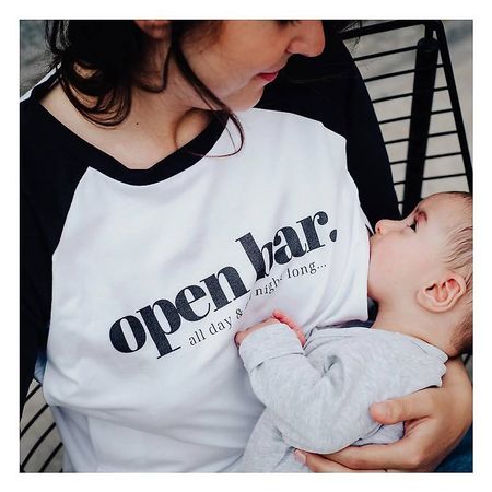 DESTOCK: T-Shirt d'allaitement Open bar | Blanc Tajinebanane
