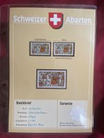 Abarten Sammlung (1) 35 Einzelblätter Schweizer Briefmarken