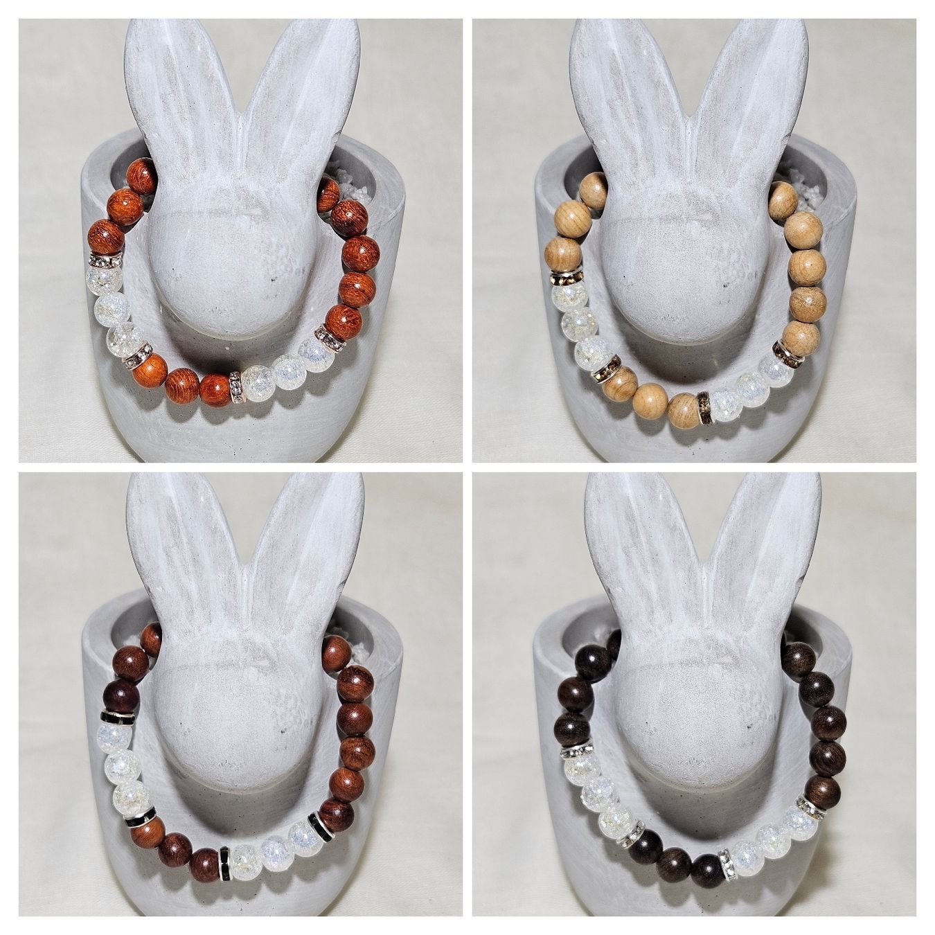 Bracciali & Braccialetti: beige Holz-Armk. mit Kristall - Spendenaktion – Nuovo (secondo la descrizione) da Unterkulm venduto da Nachtigall
