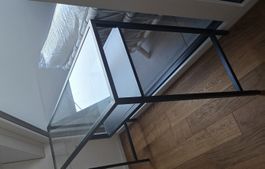 Tisch Glas Metall schwarz wie neu