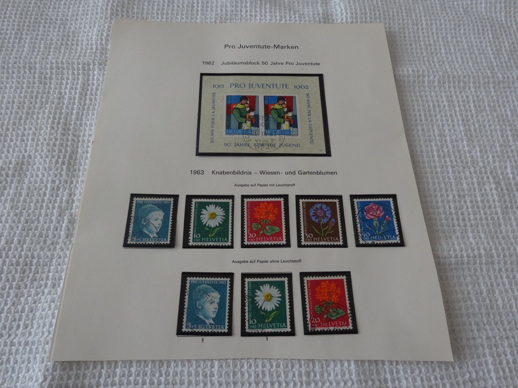 Tutti i francobolli: Pro Juventute 1 Seite 1962 1963 gest. – Usato da Neerach venduto da jenny062