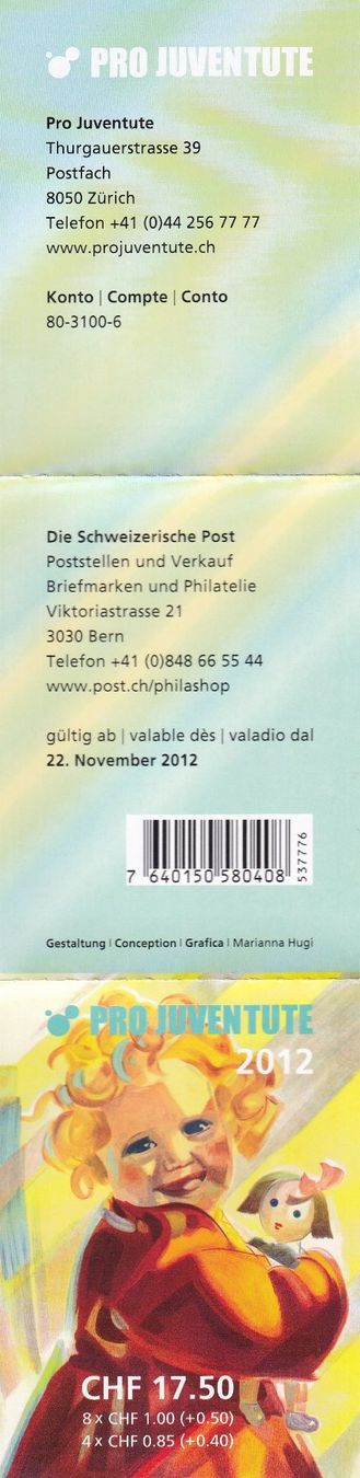 Tutti i francobolli: Markenheftchen Pro Juventute 2012 - postfrisch ** (8) – Nuovo e nell'imballaggio originale da Lausen venduto da cs8_tfz5 2