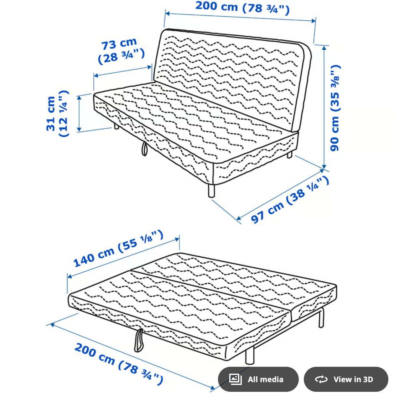 Ikea Divani: Graues Schlafsofa/Sofa bed von IKEA NYHAMN – Usato da Biel/Bienne venduto da tom_5jfw 5