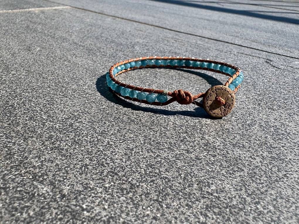 Armbänder & -reifen: Bracciale macrame con acquamarina  – Gebraucht aus Salorino von Ann_db 1