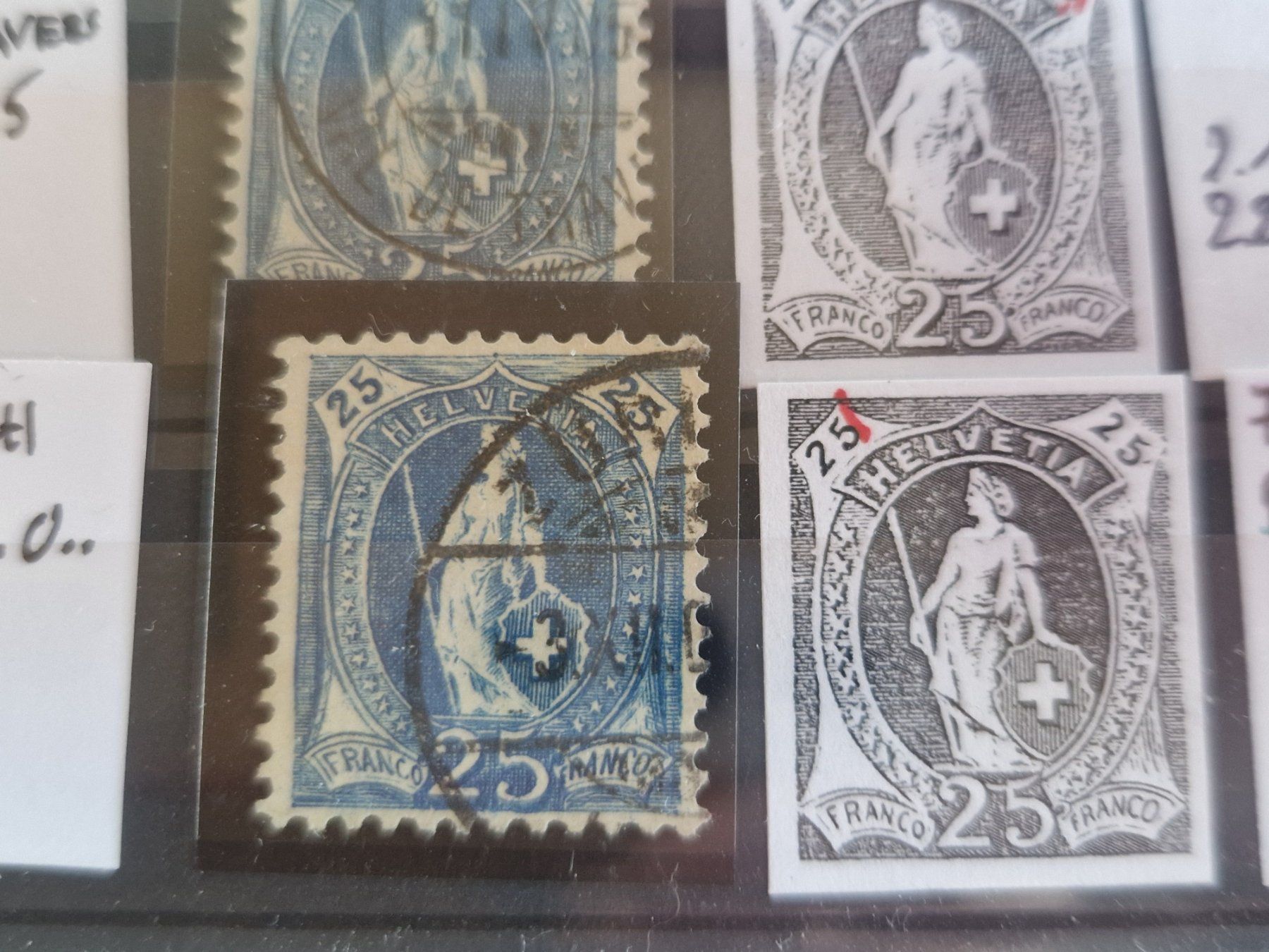 Tous les timbres: Stehende 73E, 5St., verschiedene Plattenfehler, ab 1.- – D'occasion à Burgdorf par Glossy01 4