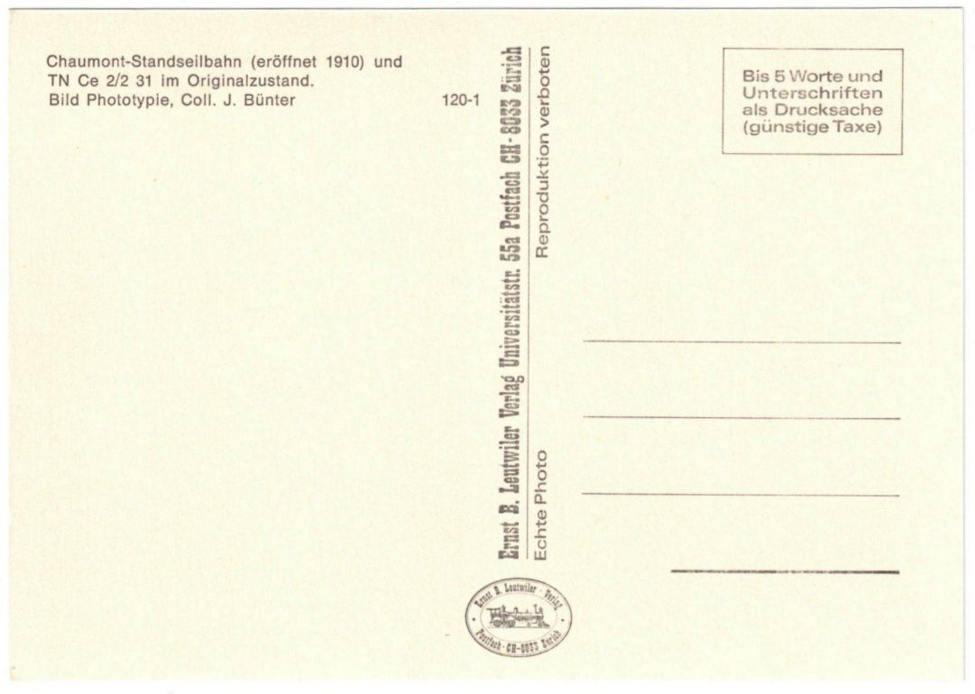 Cartes postales: Chaumont - Standseilbahn mit Tram – D'occasion à Binningen par Mountainrider 1
