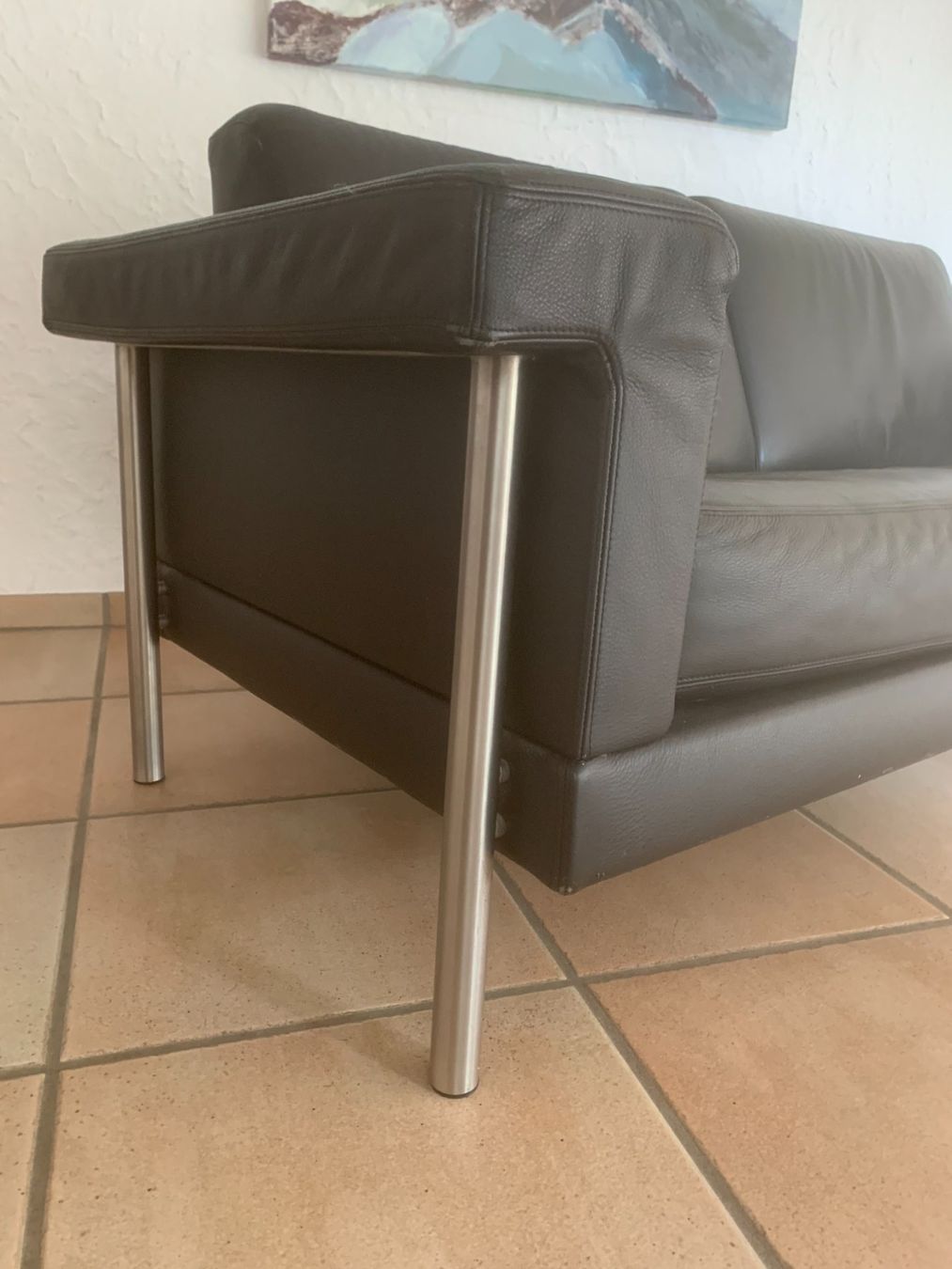 Sofas: Ledersofa schwarz von Intertime Schweiz – D'occasion à Untersiggenthal par Ophus 2