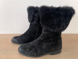 Gefütterte Stiefeletten Wildleder Echtfell Gr. 39 BRUNATE
