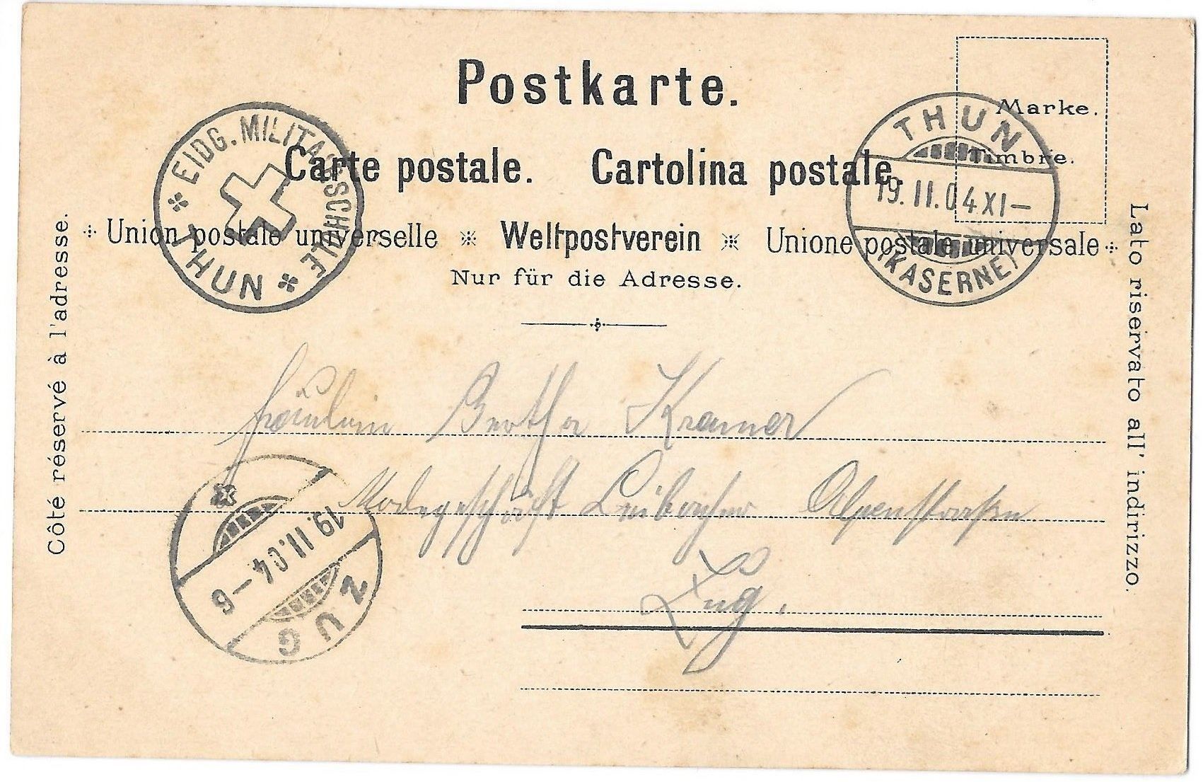 Cartoline postali: Thun Lithografie Kaserne Feldpoststempel – Usato da Olten venduto da clotaldi 1