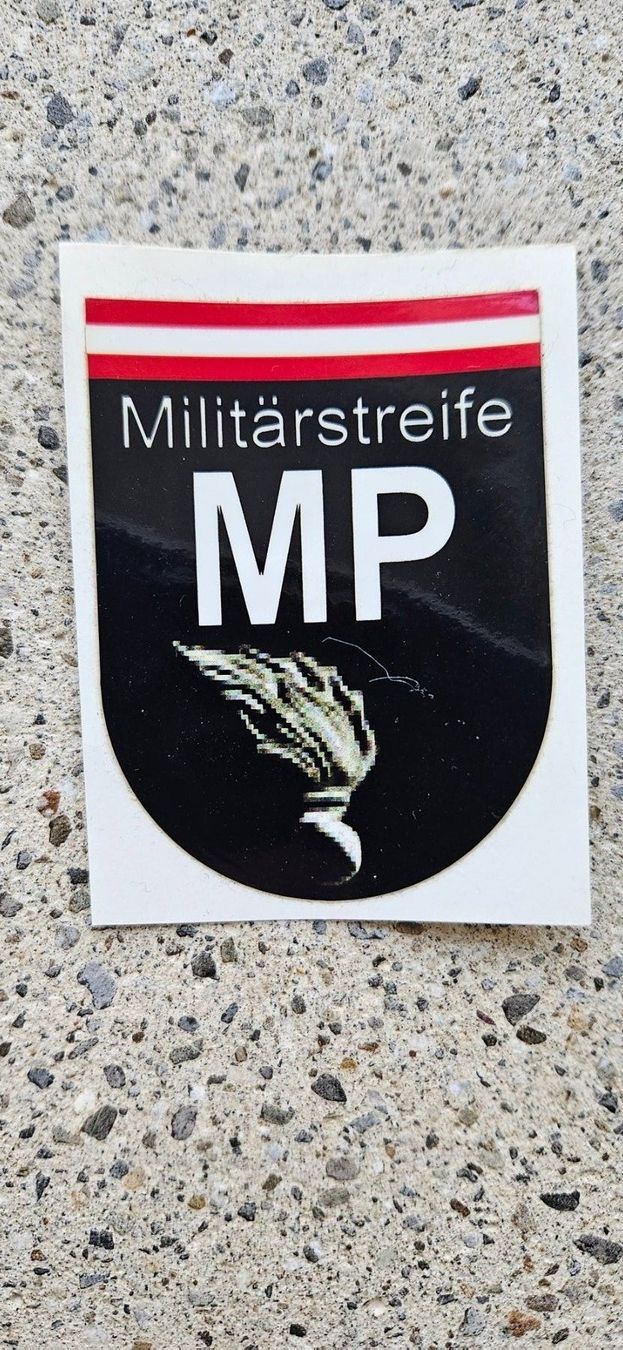 Schweizer Armee Placchette & Badge: *** Aufkleber MP Militär Polizei *** – Nuovo e nell'imballaggio originale da Riedholz venduto da fr_sIruP