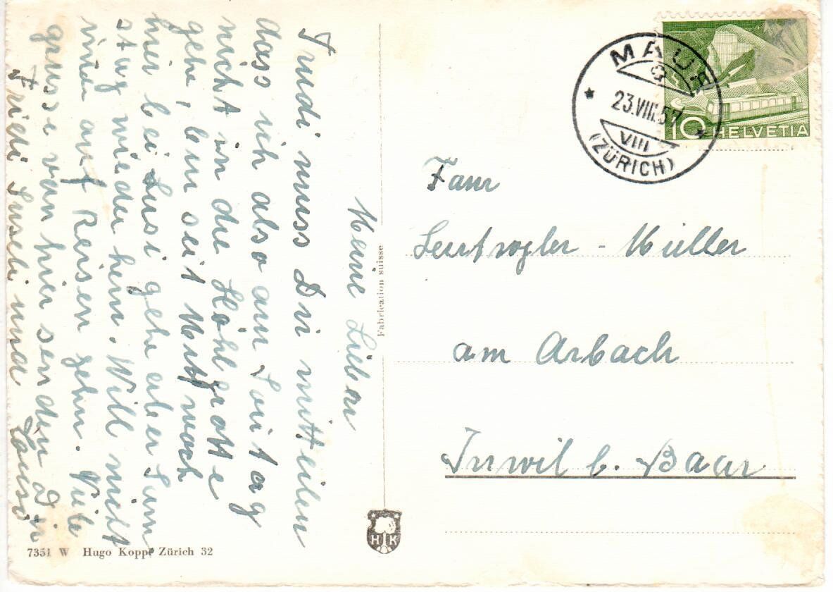 Cartoline postali: Maur am Greifensee  1957 – Usato da Wolhusen venduto da Curver9 1