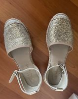 Goldene Espadrilles Wedges Sommer Sandalen Schuhe 40