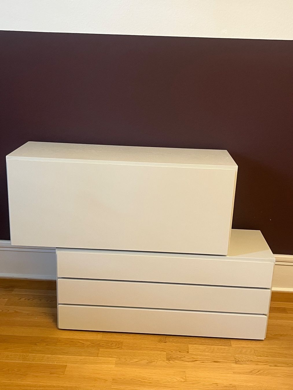 Commodes: Kommode weiss/grau 3 Schubladen 100cm – D'occasion à Zürich par lea_p6wv 1