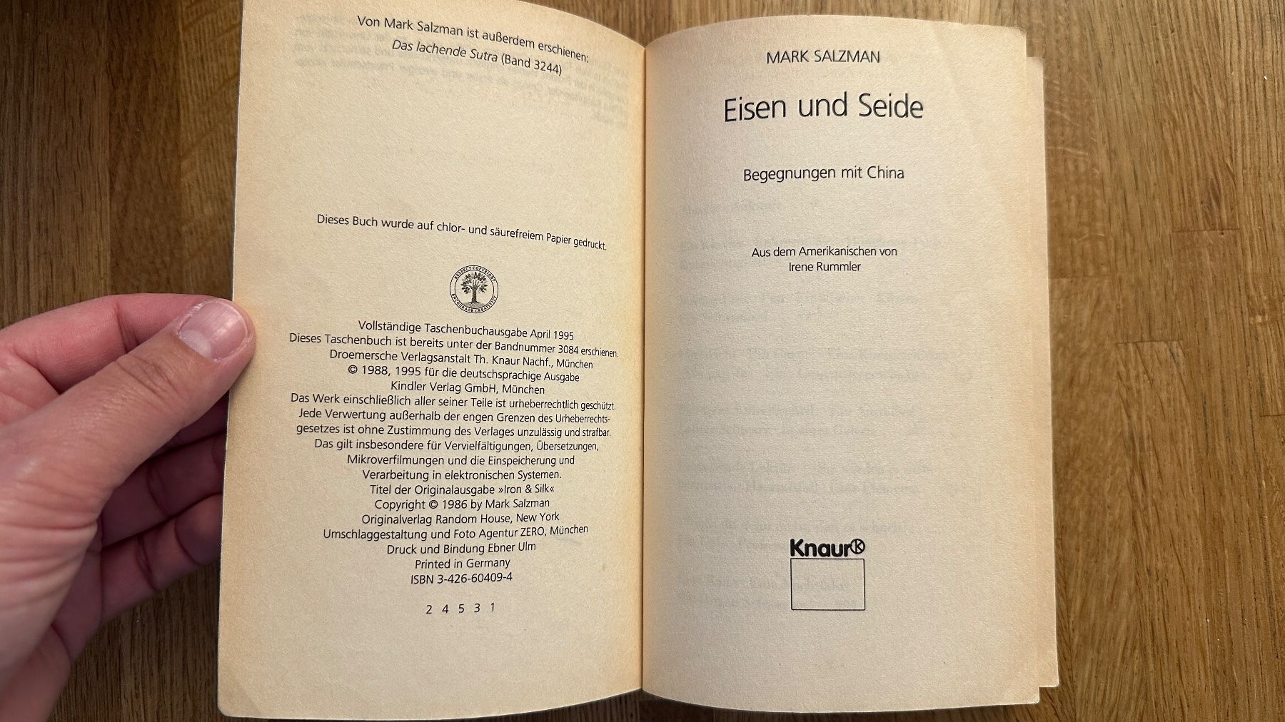 Libri: Buch - Eisen und Seide Mark Salzman – Usato da Winterthur venduto da Secondhand-Family 7