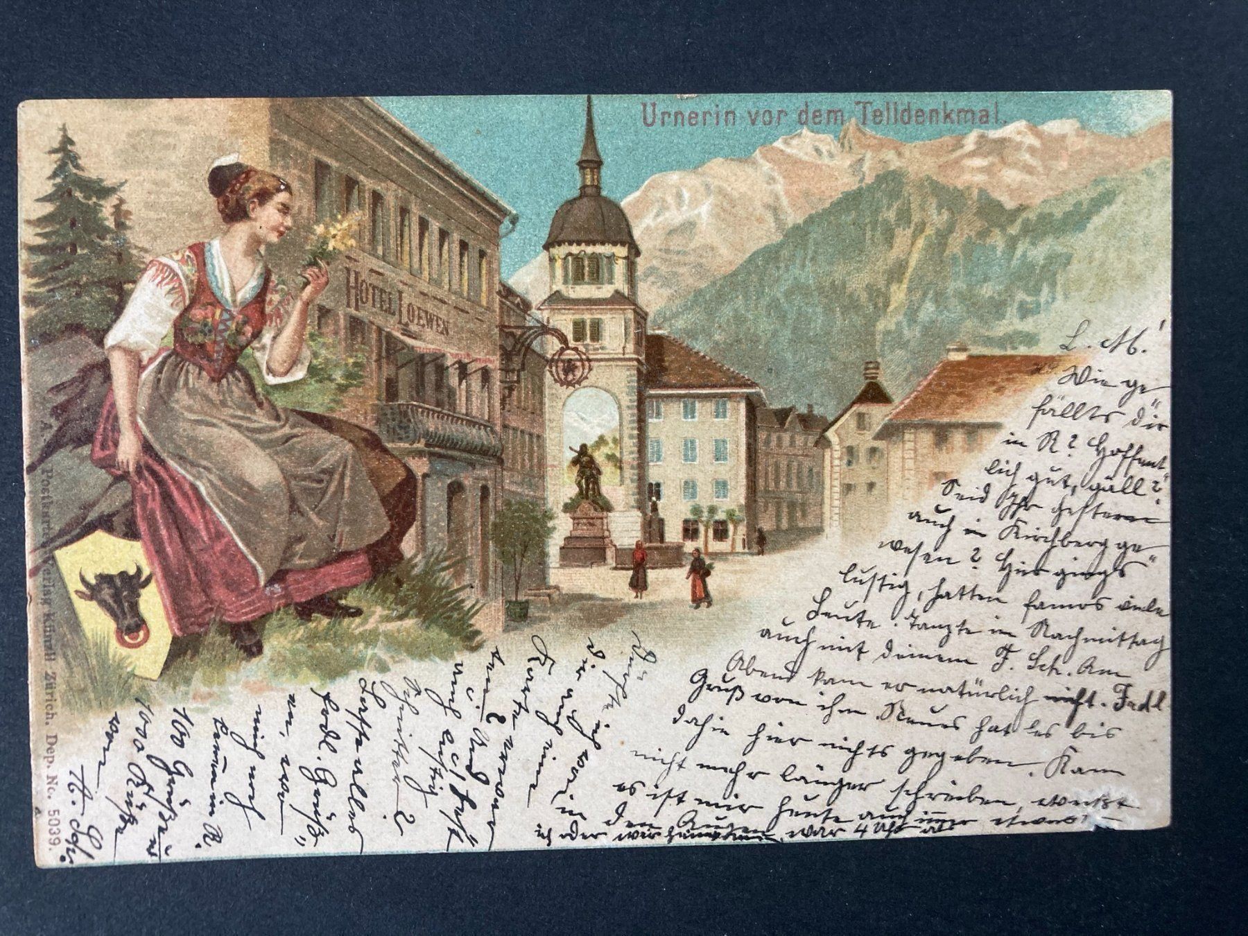 Cartoline postali: Urnerin vor Telldenkmal – Usato da Mirchel venduto da buecher_wurm
