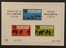 Mexiko 1967 Vor-Olympia Block MNH Lance Wyman Basketball