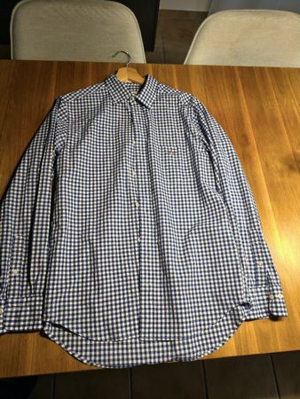 Gant Hemd, blau/weiss kariert, Gr. 39/40, Regular Fit