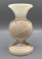 Vintage Alabaster Vase Naturstein Mid Century 15,5 cm Deko